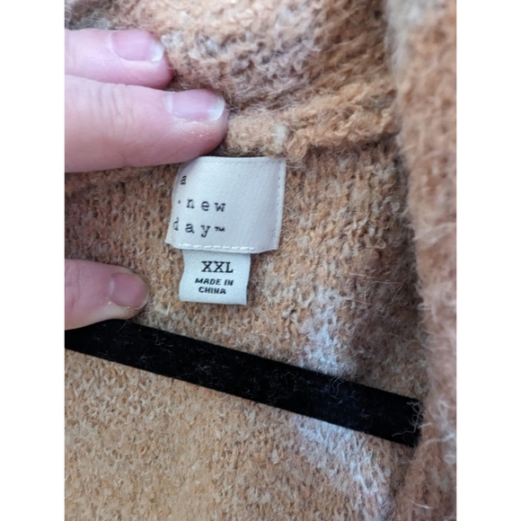 Target A New Day peach and beige houndstooth coatigan sweater size XXL - Picture 5 of 5